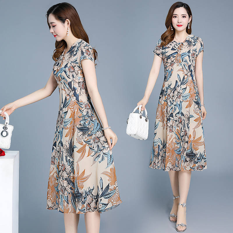 Rochie midi cu imprimeu geometric, poliester, proces de imprimare/colorare, vara 2021, stil urban comod