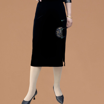 Rochie din două părți de primăvară în stil chinezesc, cu glugă, guler Peter Pan, mâneci lungi, lungime medie, retro artistic