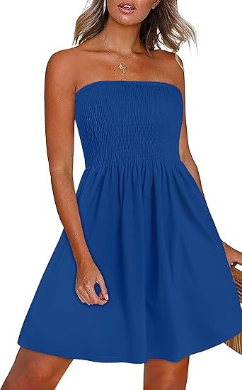 Plus veličine haljina za plažu bez naramenica, srednje duljine, cvjetni uzorak na Milk Silk, tube-top stil, elastični pojas