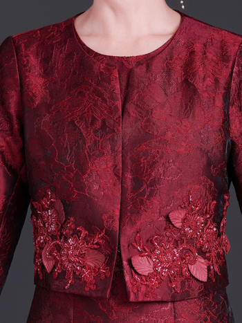 Rochie de nuntă pentru mama socului, broderie încărcată cu mărgele, croială faux două piese, stil elegant, primăvara 2025, fibră de poliester, poliester >95%, broderie diamant