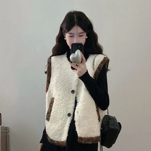 Set din două piese: vestă din lână de miel și rochie tricotată, toamna 2025, stil chinezesc, retro literar