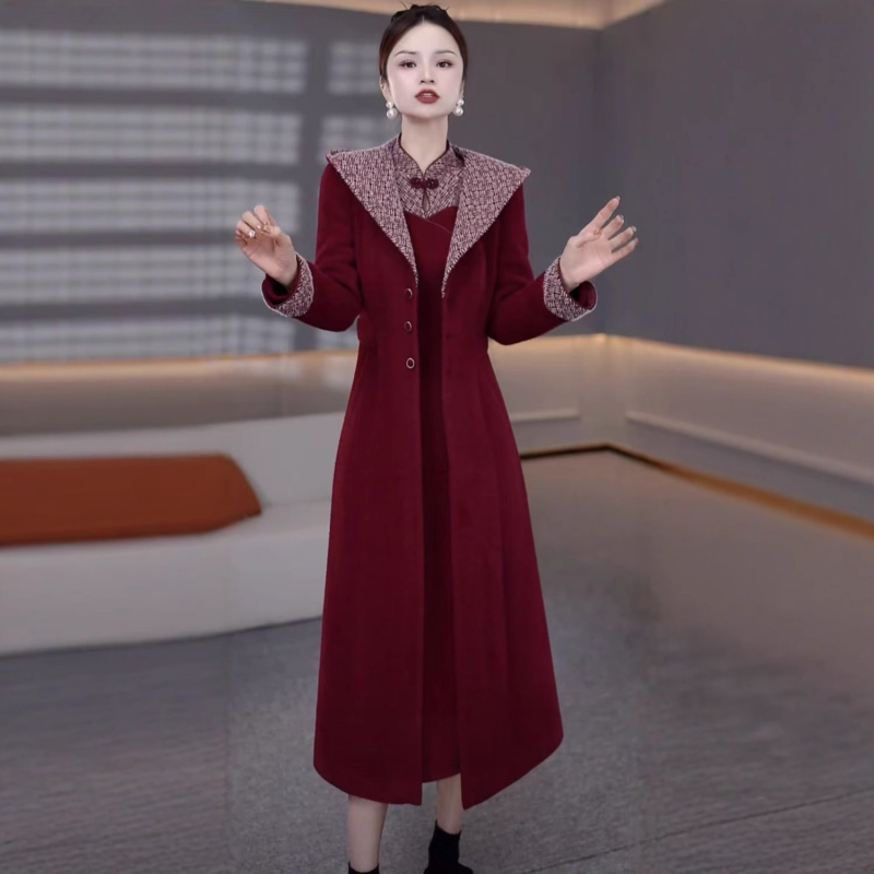 Női kardigán és szoknya szett, 2025 tél, középméretű szoknya, hosszú ujjú, anyag: Egyéb elasztánnal