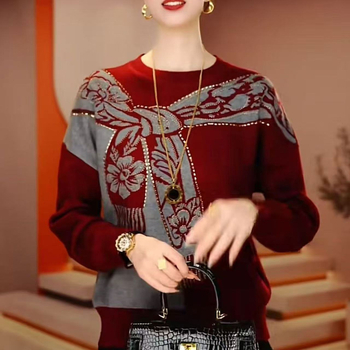 Тениска с 3D рисунък, дълъг ръкав, V-образно деколте, 95% полиестер