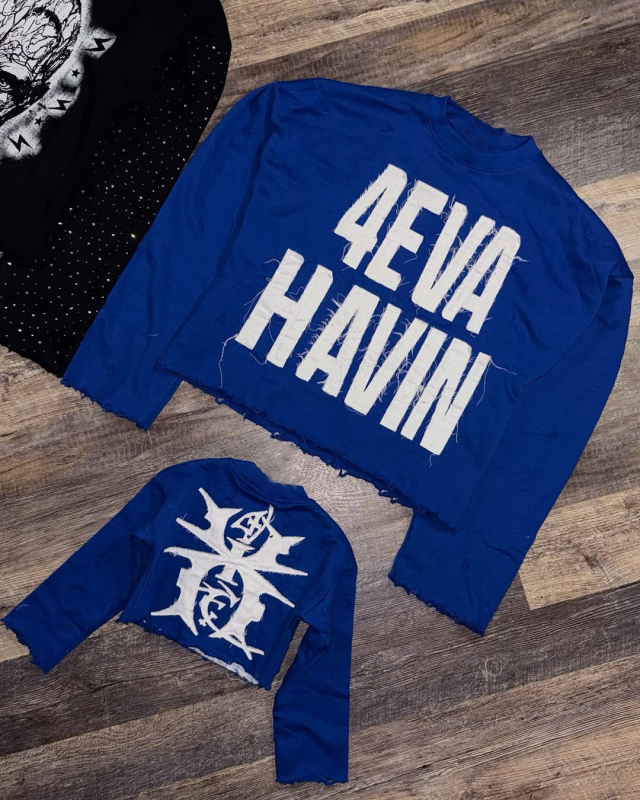 Unisex top s dugim rukavima od poliestera, 3D izvezenim detaljima, hip-hop stil