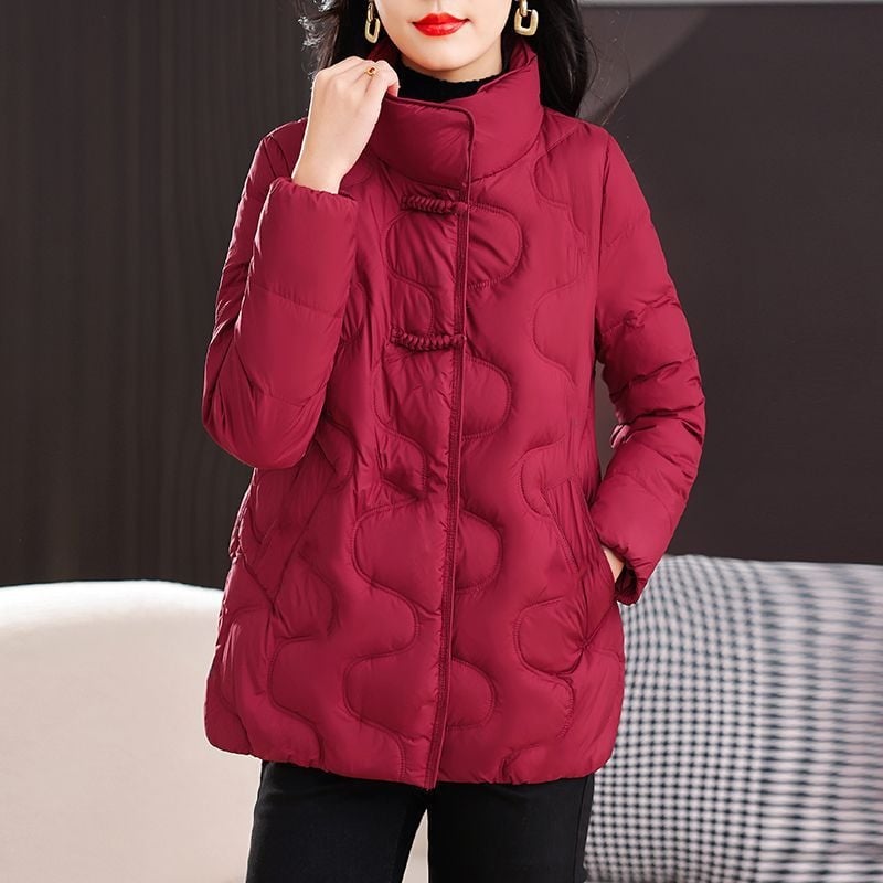 Γυναικείο χειμερινό μπουφάν με γέμισμα Silk cotton, για ενήλικες γυναίκες, ultra-κοντό μήκος ≤40 cm, στάσιμος γιακά