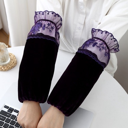 Baršunaste rukave s izšivanjem, otporne na prljanje, jesensko-zimski stil, korejski stil, za odrasle žene