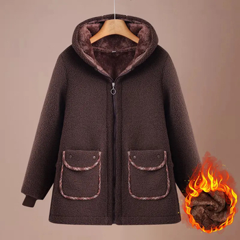 Βελούδινο γυναικείο μπουφάν με κουκούλα, επένδυση από συνθετικό μεταξο-βαμβάκι, μεσαίου μήκους, φερμουάρ, κινεζικό στυλ