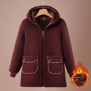 Βελούδινο γυναικείο μπουφάν με κουκούλα, επένδυση από συνθετικό μεταξο-βαμβάκι, μεσαίου μήκους, φερμουάρ, κινεζικό στυλ