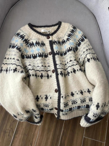 Ženski pleteni kardigan od imitacije ovčje vune s akrilom, debeli, dugi rukavi, okrugli ovratnik, jednostruko kopčanje, kardigan stil