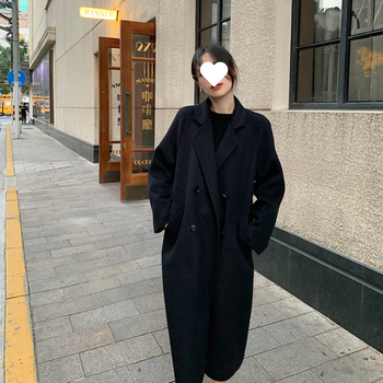 Αναστρέψιμο γυναικείο παλτό από κασμίρι-βάμβακα, μήκος μέχρι γόνατο, φαρδιά γραμμή, 3D σχέδιο, μπροστινό κλείσιμο με τρία κουμπιά, Χειμώνας 2024