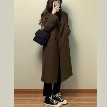 Női pamut kabát, középhosszú, japán-koreai lazább stílus, prémes gallér, őszi 2025