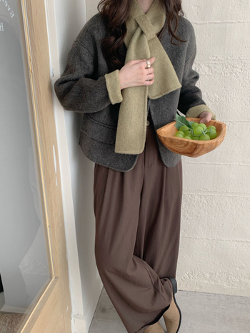 Női vastag gyapjú kabát, kétoldalas kasmír, egyszínű, laza szabás, koreai stílus