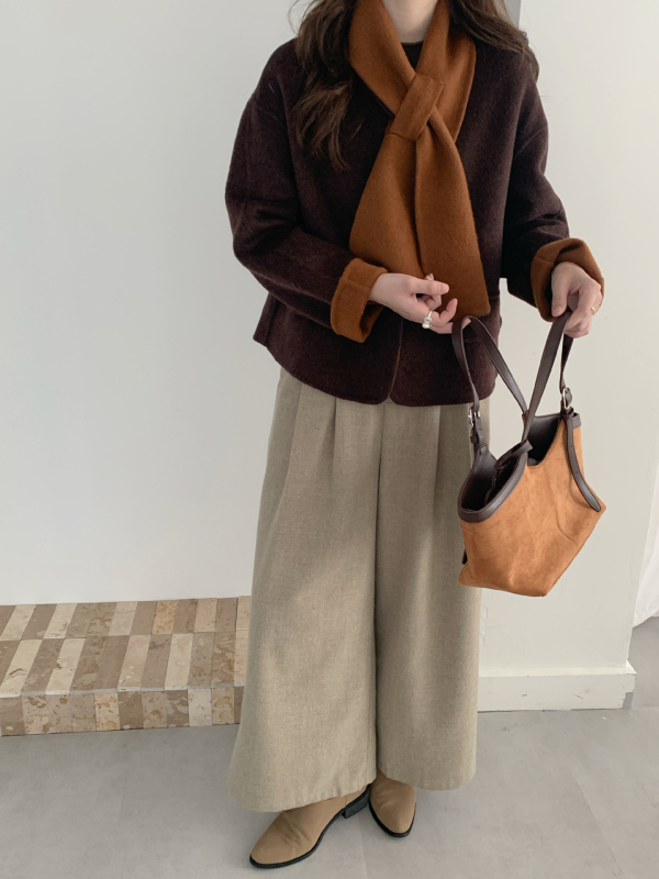 Női vastag gyapjú kabát, kétoldalas kasmír, egyszínű, laza szabás, koreai stílus