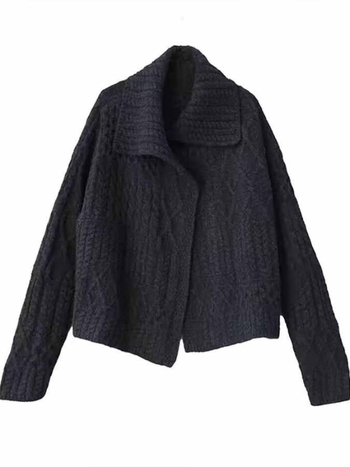 100% vuna kardigan s polo ovratnikom, rukavi princeza stila, elegantan gradski stil, proljeće 2025