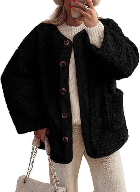 Jachetă de damă corduroy fără guler, mâneci lungi, închidere cu nasturi, 95% poliester (Primăvara 2025)