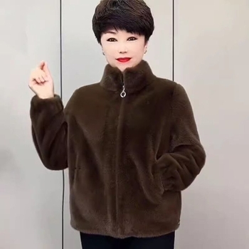 Palto corduroy cu blană de iepure, primăvara 2023, conținut blană iepure ≤30%