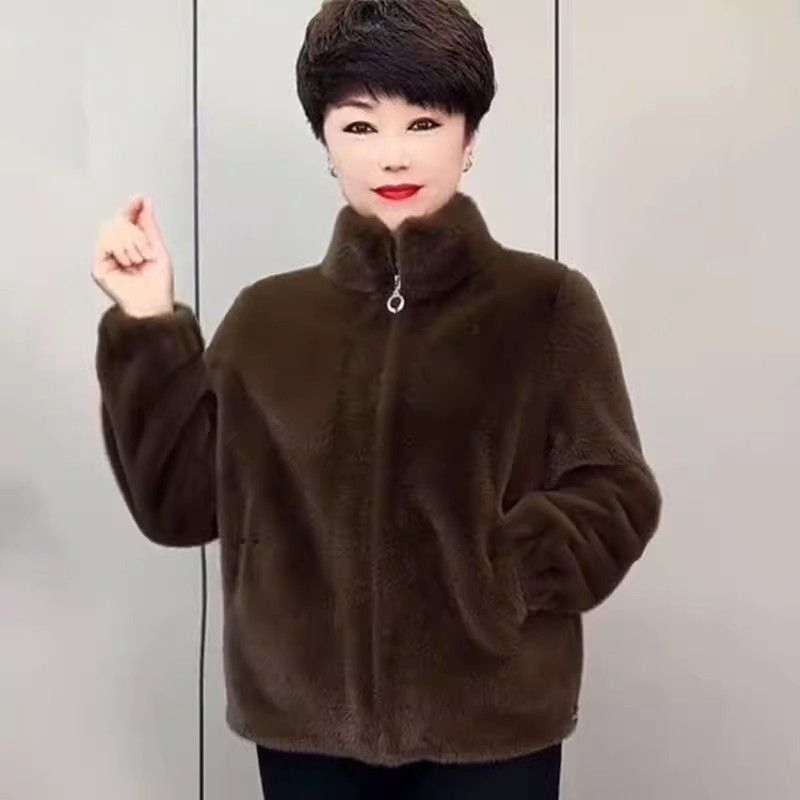 Palto corduroy cu blană de iepure, primăvara 2023, conținut blană iepure ≤30%