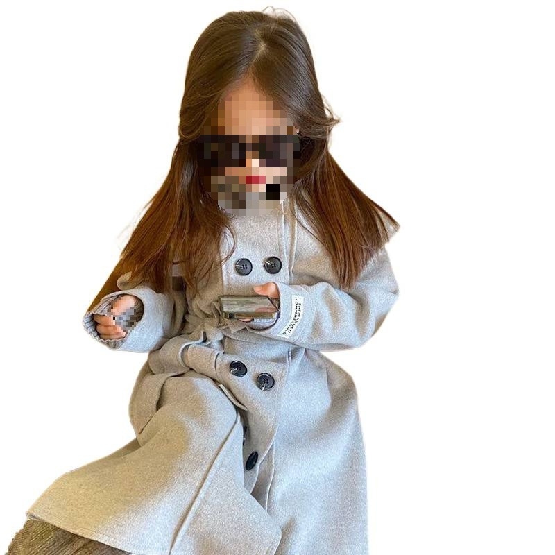 Palton lung pentru fete 3–15 ani, corduroy, lâna de iepure 90–95% în materialul principal, al doilea material <30%, Primăvara 2023