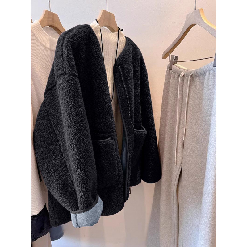 Női fleece kabát lazán szabott, polo gallér, cipzár, hosszú ujjú, közepes vastagság