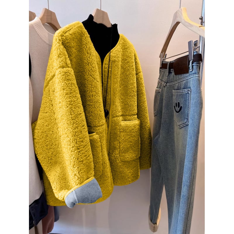 Női fleece kabát lazán szabott, polo gallér, cipzár, hosszú ujjú, közepes vastagság