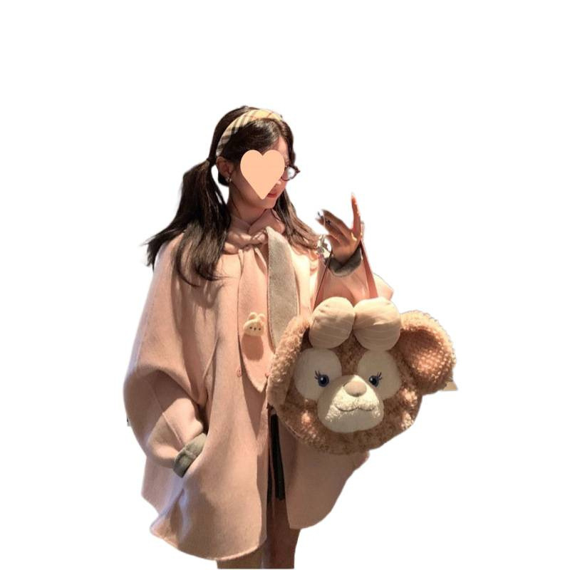 Női gyapjúkabát kapucnival, egyszínű, rejtett gombos zárás, városi stílus, 2025 tél