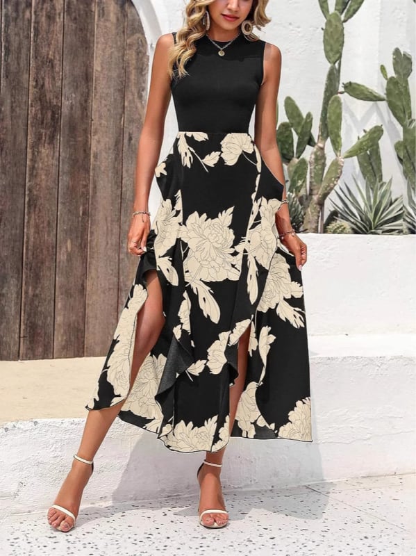 AORUN haljina – elegantan svakodnevni stil, duga haljina, struk na srednjoj visini, rastezljiva tkanina