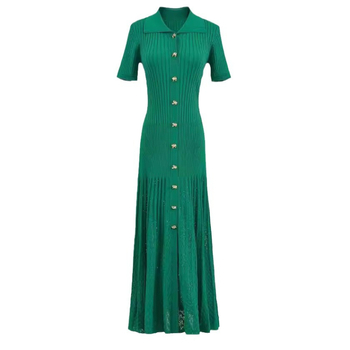 rochie din viscoză, decupaje, croială A-line, rever mare, nasturi pe rând cu catarame multiple