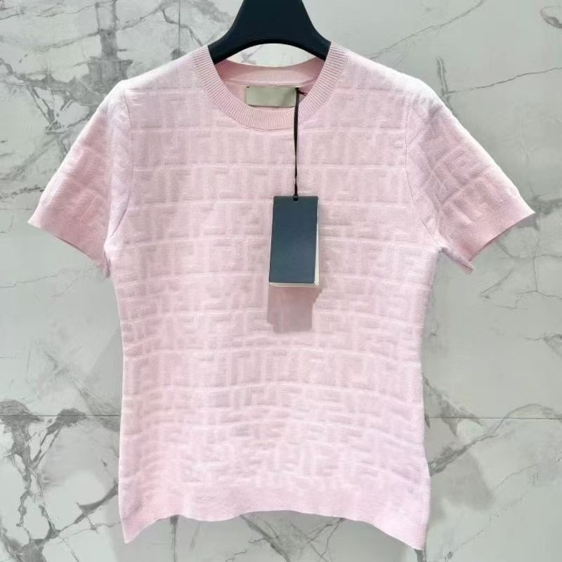 Плетен топ с къси ръкави, тясно прилепващ модел, кръгло деколте, релефен жакард с букви, полиестер, лято 2024