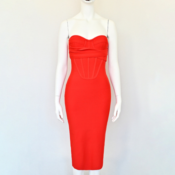 Ruha tubus-top stílusú, magas derékkal, középhosszú, poliészter-spandex anyag