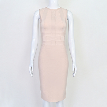 Elegáns camisol ruha, magas derekú, kerek nyakú, ujj nélküli, poliészter–elasztán keverék