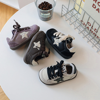 Детски обувки от естествена кожа за свободно време, унисекс, с велкро закопчаване, високи върхове, гумена противохлъзваща подметка