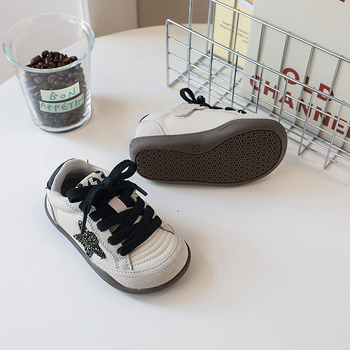 Детски обувки от естествена кожа за свободно време, унисекс, с велкро закопчаване, високи върхове, гумена противохлъзваща подметка