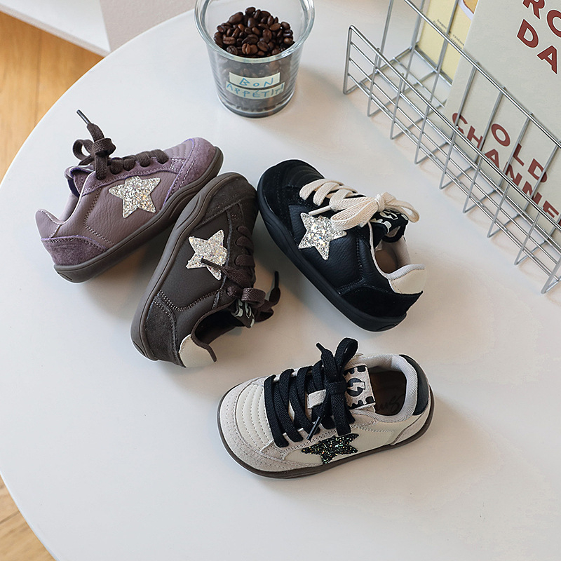 Детски обувки от естествена кожа за свободно време, унисекс, с велкро закопчаване, високи върхове, гумена противохлъзваща подметка