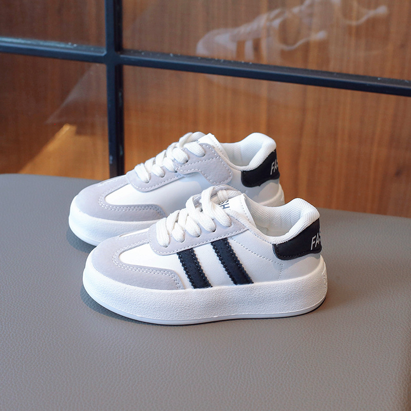 Детски обувки с платформа, корейски стил, закопчаване с велкро, PU горна част, мрежеста подплата, композитна подметка