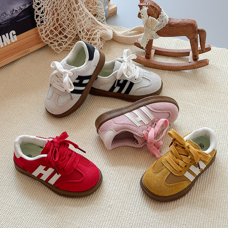 Adidași pentru copii cu plasă, ușori, talpă din cauciuc antiderapant, închidere Velcro, unisex