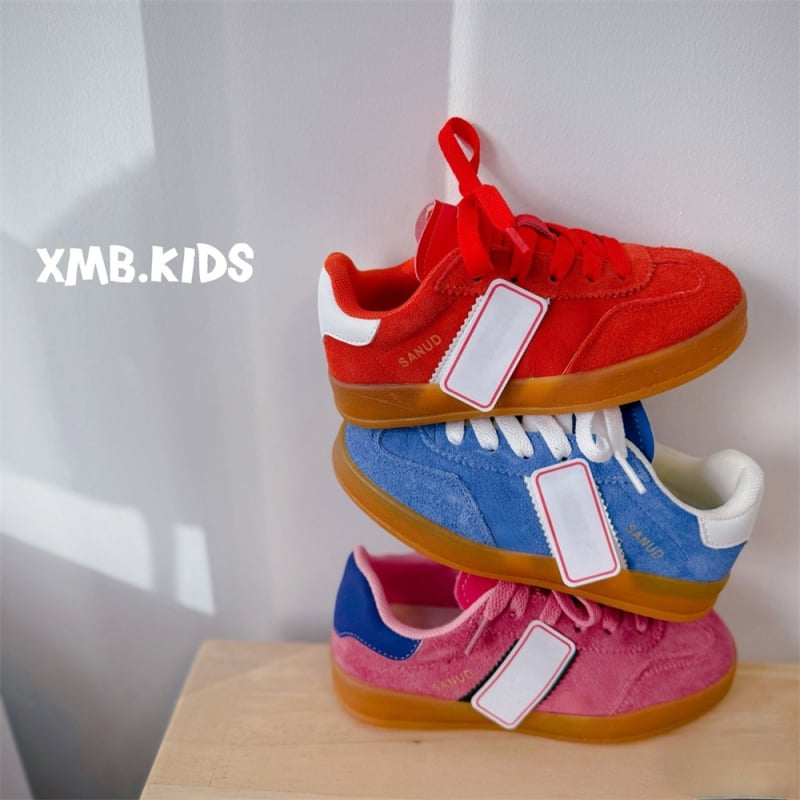 Детски обувки от естествена кожа, корейски стил, лепенка за обуване, гумена подметка, спортно-елегантни