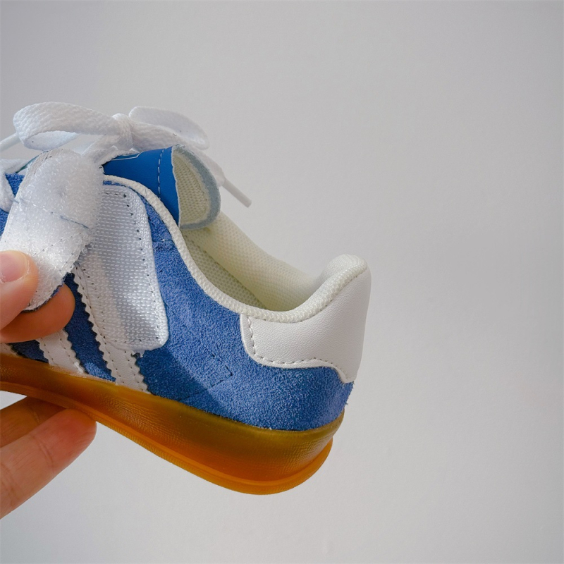 Детски обувки от естествена кожа, корейски стил, лепенка за обуване, гумена подметка, спортно-елегантни