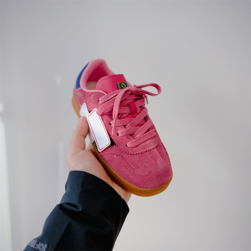 Детски обувки от естествена кожа, корейски стил, лепенка за обуване, гумена подметка, спортно-елегантни