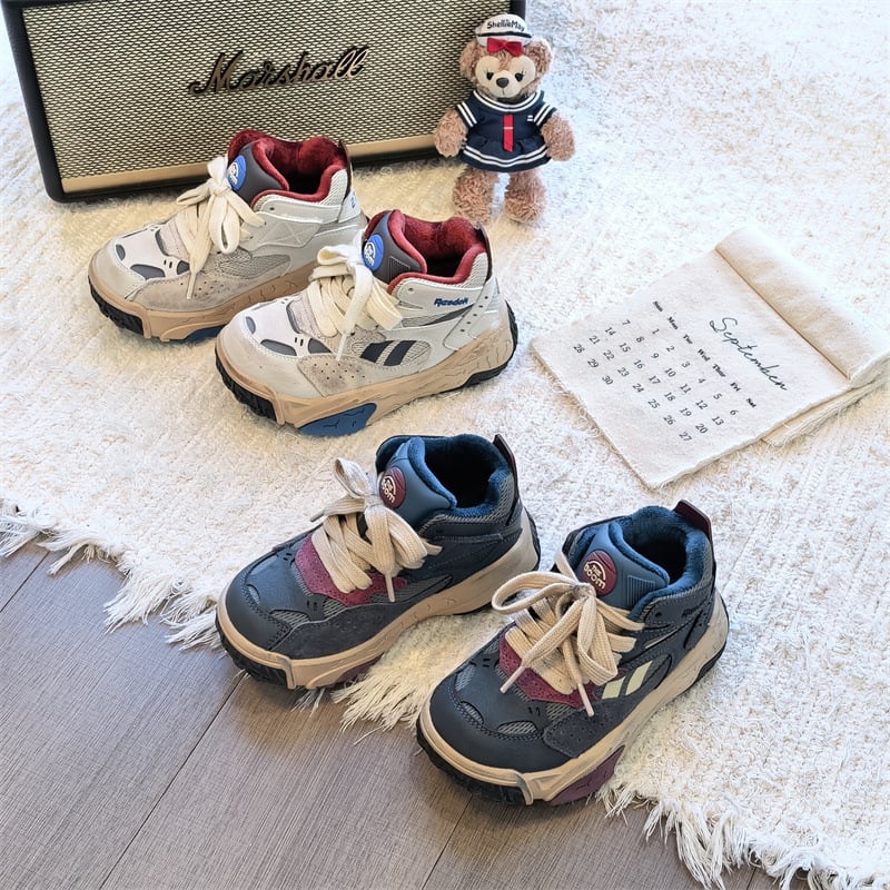 Детски маратонки с висока горна част, унисекс, велкро закопчаване, зима 2025, горна материя: супер влакна, подметка: гума