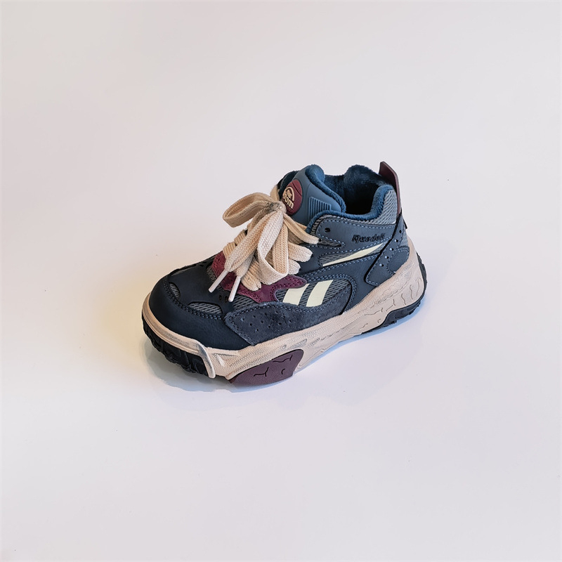 Детски маратонки с висока горна част, унисекс, велкро закопчаване, зима 2025, горна материя: супер влакна, подметка: гума