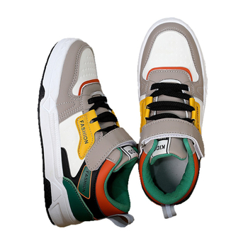 Детски маратонки: горно от изкуствен PU, средна височина, велкро закопчаване, подметка от говеждо сухожилие, текстилна стелка (PU върхов материал; средна височина; велкро закопчаване; подметка от говеждо сухожилие; текстилна стелка)