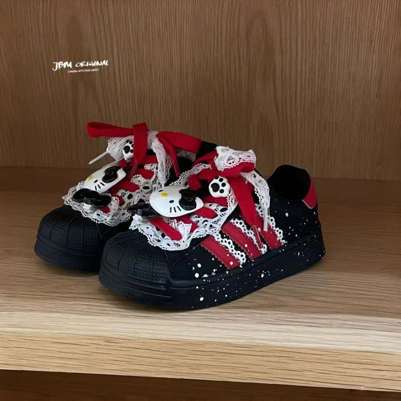 Jbm dječje tenisice za djevojčice s Velcro-om - gornji dio od sintetičke kože, lagane, karikatura uzorak, gumeni potplat