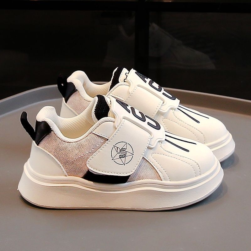 Dječje tenisice 2025 proljeće, mekan potplat, bijele sintetičko-kožne tenisice s Velcro kopčom, unisex