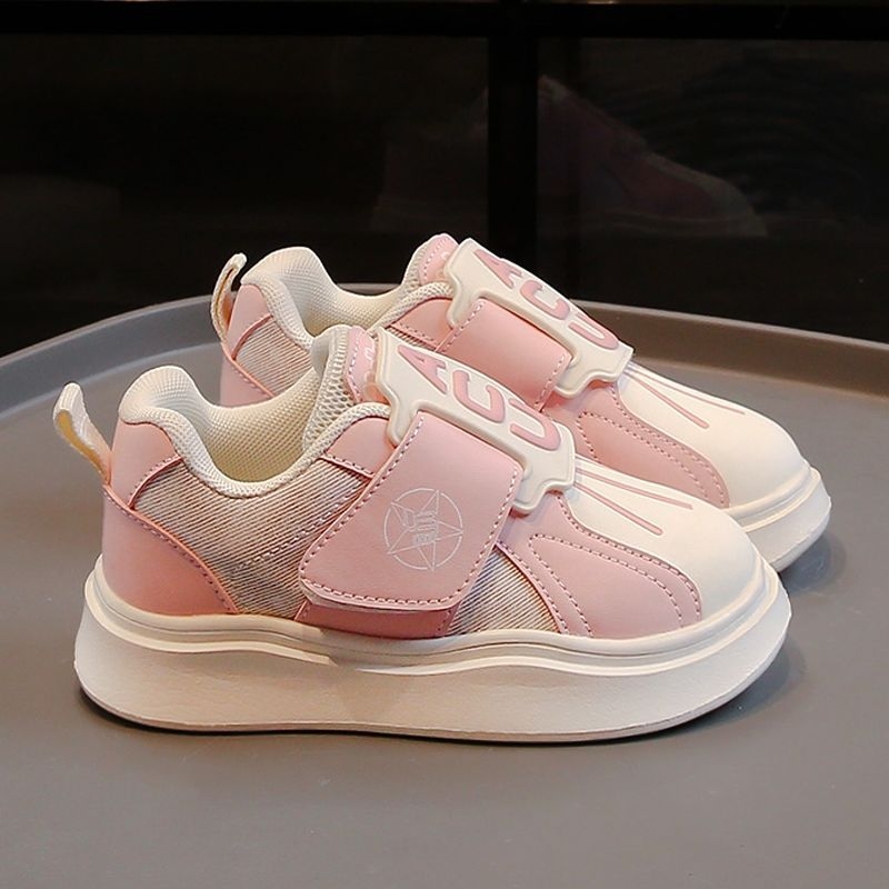 Dječje tenisice 2025 proljeće, mekan potplat, bijele sintetičko-kožne tenisice s Velcro kopčom, unisex