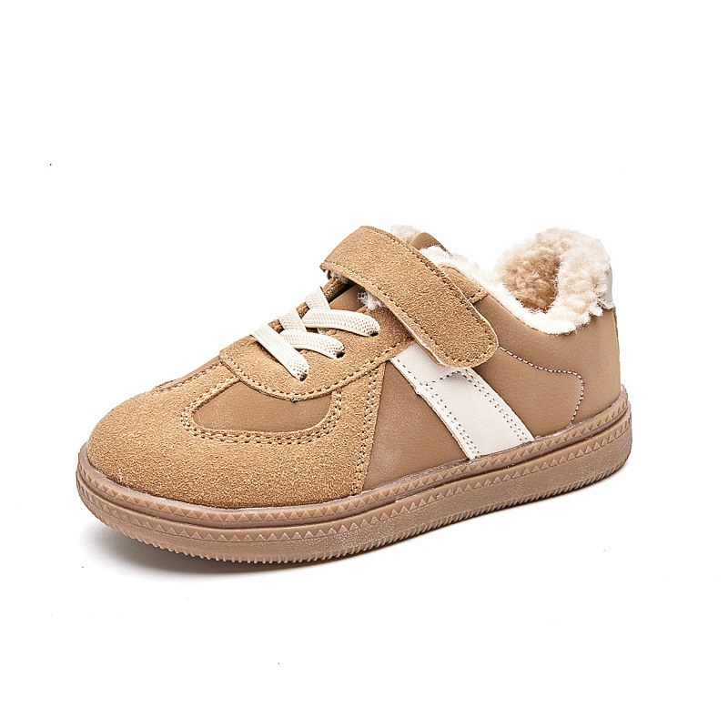 Dječje casual tenisice s Velcro zatvaranjem, PU gornji dio, gumeni đon, niski gornji dio, ulošak od umjetne krzna