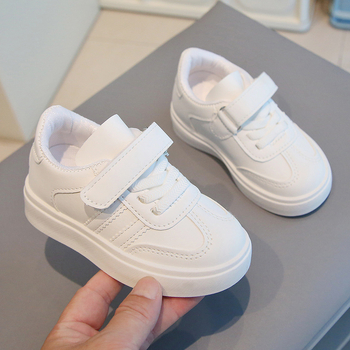 Pantofi sport pentru copii, primăvară-toamnă, unisex, exterior PU, talpă PVC, branță latex, căptușeală din plasă, bandă elastică