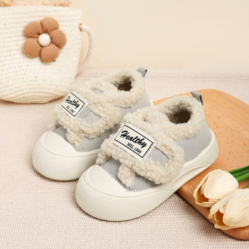 Dječje tenisice od pamuk-kanvasa s fleec podstavom, zatvaranje Velcro, unisex, korejskog stila, casual obuća