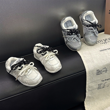 Dječje sportske tenisice unisex, niski profil, gornji dio: mikrovlaknata koža + mreža, gumeni potplat, prednje vezanje, prozračne, protuklizne