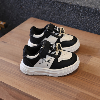 Детски обувки за спорт с лепенка, нисък връх, PU горна част, PVC подметка, дишащи, антихлъзгави, карикатурен принт, пролетно-есенни, унисекс