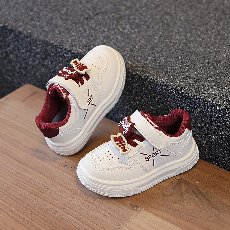 Детски обувки за спорт с лепенка, нисък връх, PU горна част, PVC подметка, дишащи, антихлъзгави, карикатурен принт, пролетно-есенни, унисекс